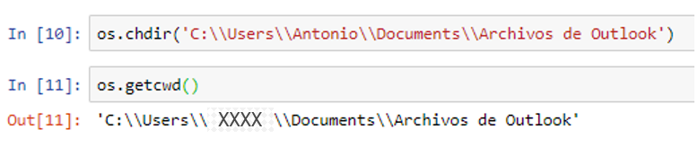 Cambiar directorio en python