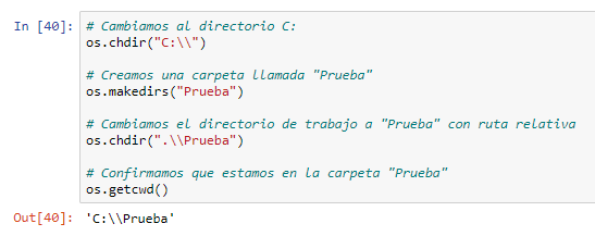 Creación de una carpeta con python