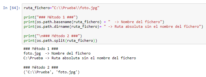 os.path modulo para separar ruta de fichero